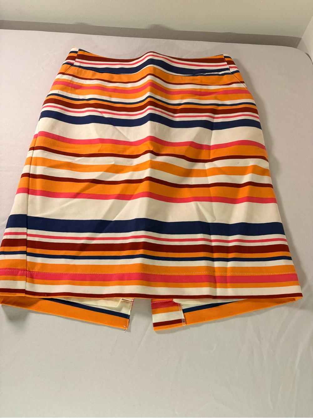 Merona Striped A-Line Skirt in Orange, Navy, Pink & Cream